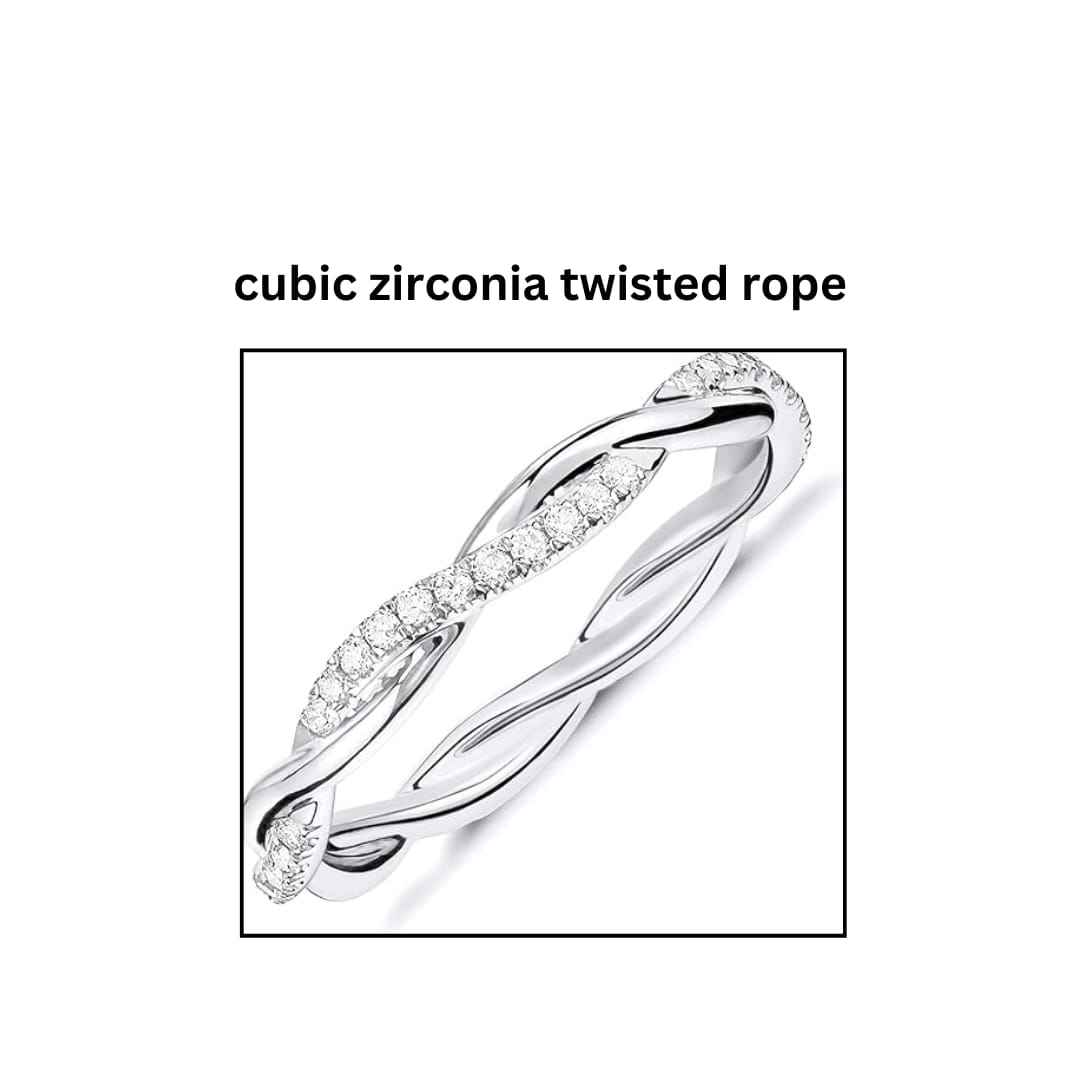 cubic zirconia twisted robe ring