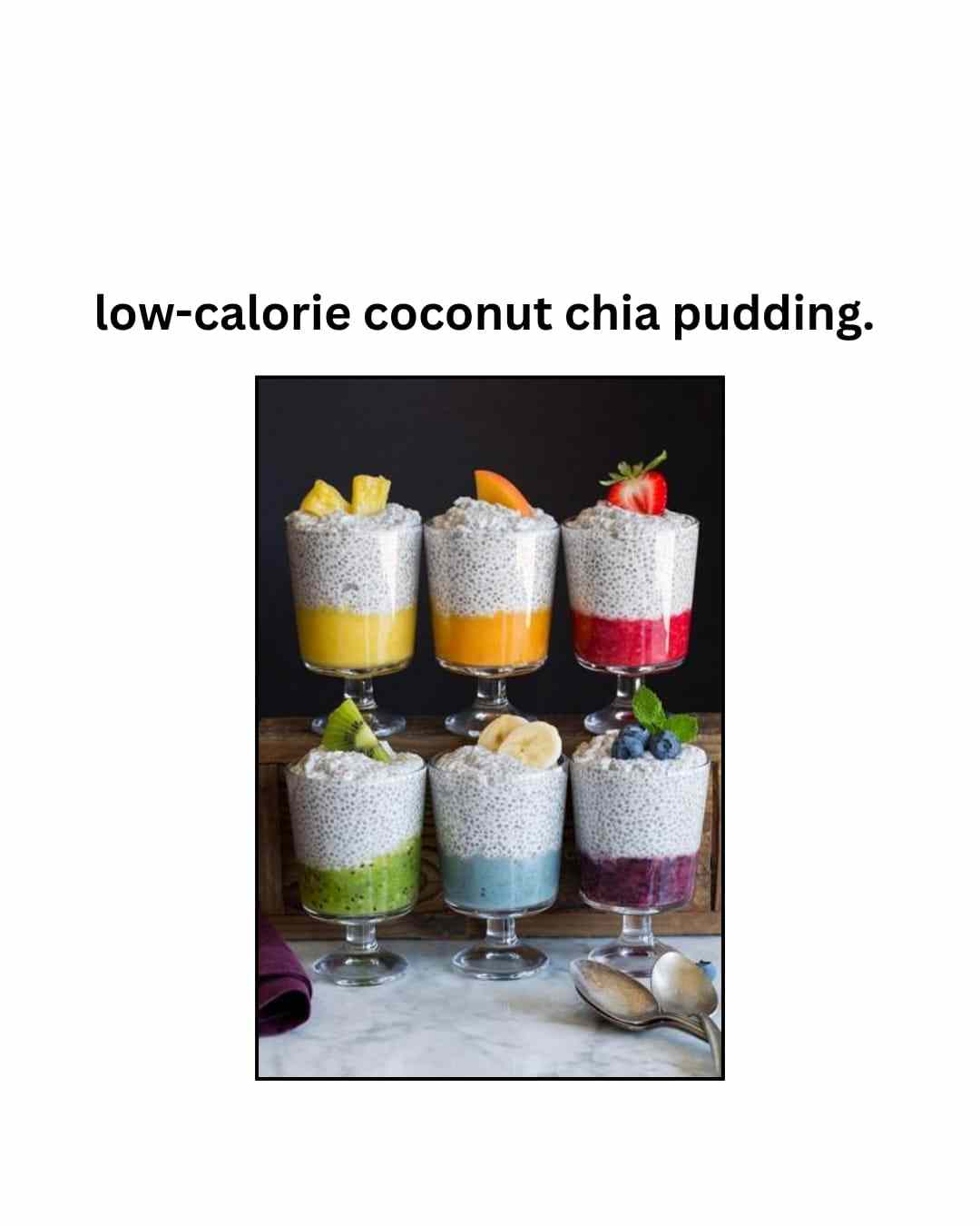 coconut chia pudding with different toppings